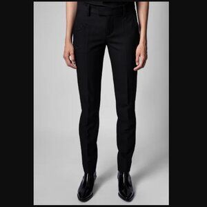 NWT Zadig & Voltaire Black Prune Strass Trousers - size 34, XS